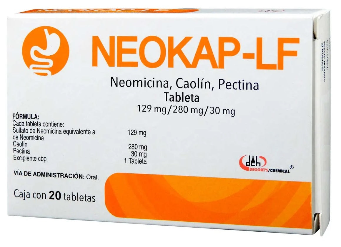 NEOKAP-LF TAB. 129/280/30 MG. CAJA C/20
