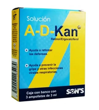 AD KAN SOL. INGERIBLE CAJA C/3 AMP. C/3 ML.