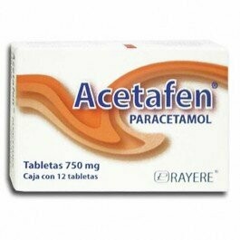 ACETAFEN TAB. 750 MG. CAJA C/12