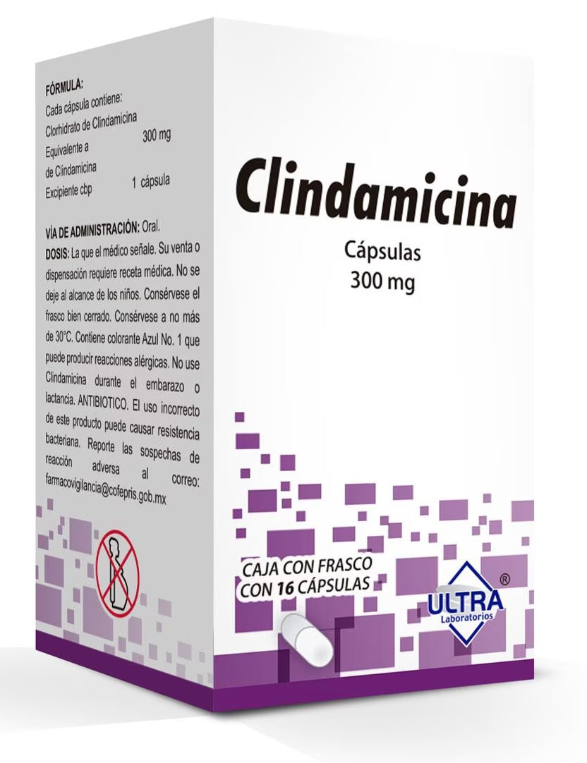 CLINDAMICINA CAP. 300 MG. CAJA C/FCO. C/16