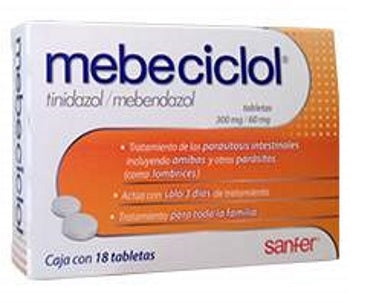 MEBECICLOL TAB. 60/300 MG. CAJA C/18