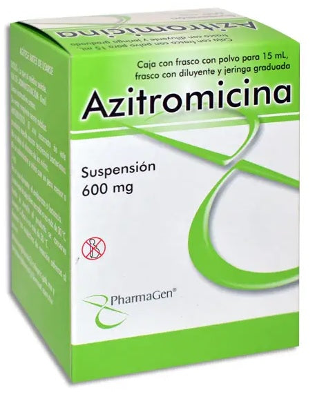 AZITROMICINA SUSP. 600 MG. CAJA C/FCO. C/PVO. P/15 ML.