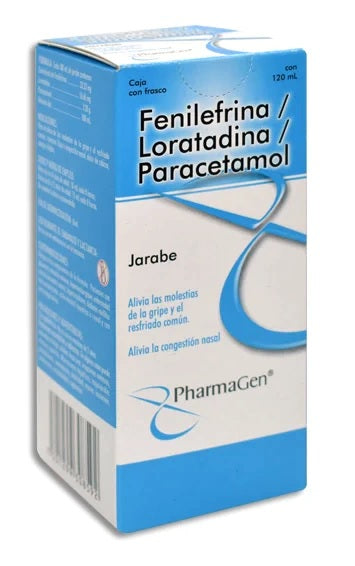 FENILEFRINA-LORATADINA-PARACETAMOL JBE. 33.33/16.66 MG./3.2 G. C/FCO 120 ML.