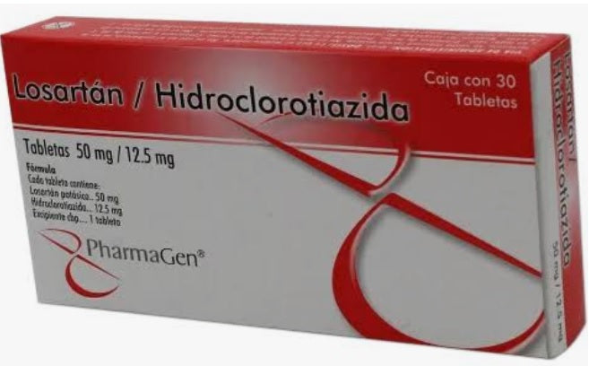 LOSARTAN HIDROCLOROTIAZIDA TAB. RECUB. 50/12.5 MG. CAJA C/30