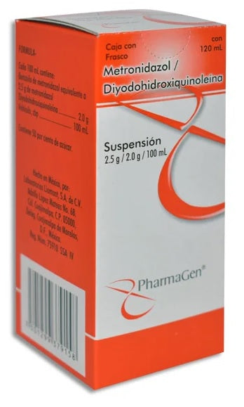 METRONIDAZOL DIYOHIDROXIQUINOLEINA SUSP. FCO. C/120 ML.