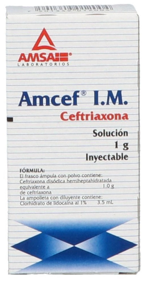AMCEF INY. 1 G. I.M. CAJA C/FCO. AMP. C/PVO. Y AMP. C/3.5 ML.