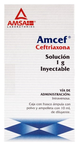 AMCEF INY. 1 G. I.V. C/1 FCO. AMP. Y 10 ML.