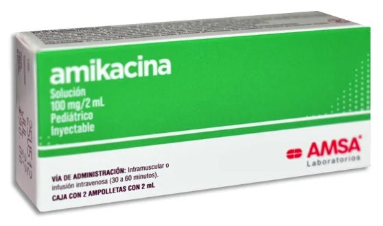 AMIKACINA INY. 100 MG. CAJA C/2 AMP. C/2 ML.