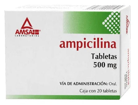 AMPICILINA TAB. 500 MG. CAJA C/20