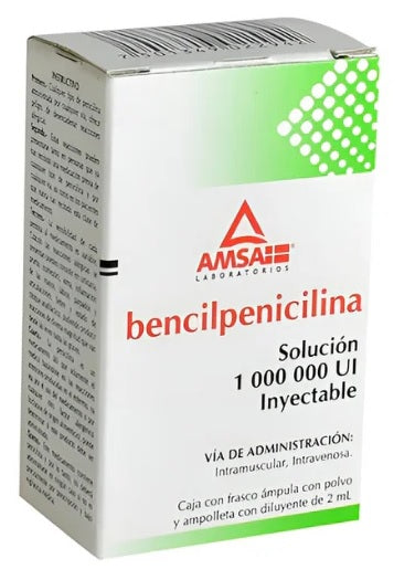 BENCILPENICILINA SODICA CRISTALINA 1,000,000 U INY. AMP. C/2 ML.