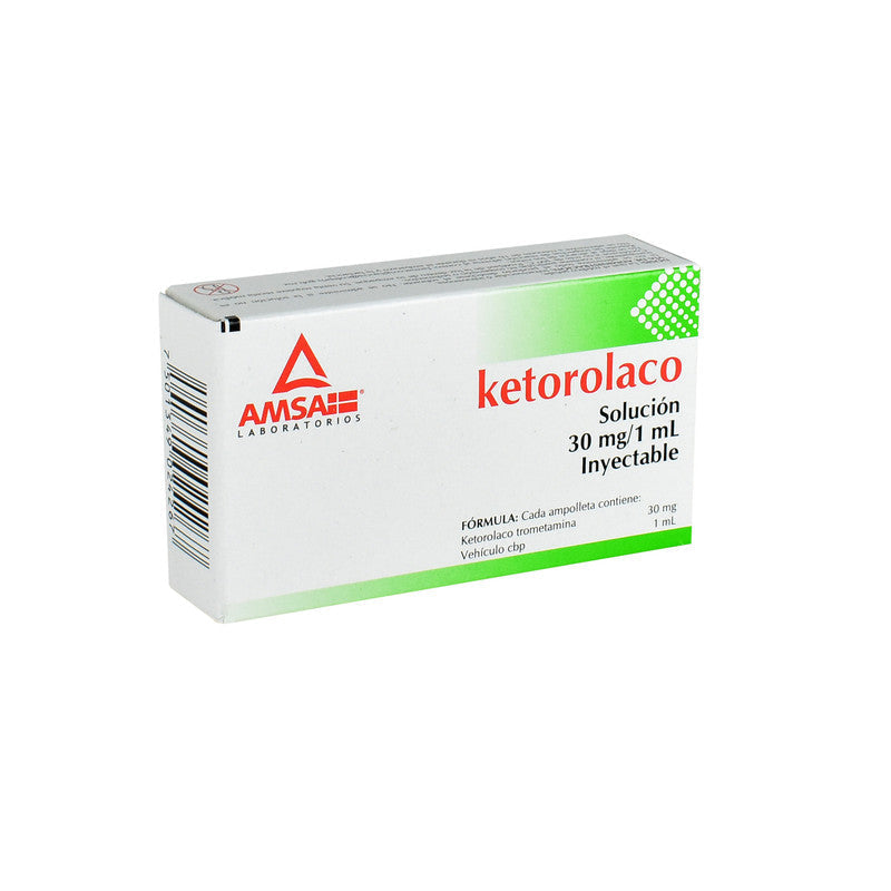 KETOROLACO INY 30 MG CAJA C/3 AMP C/1 ML