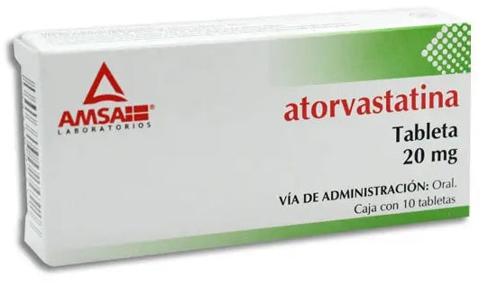 ATORVASTATINA TAB. 20 MG. CAJA C/10