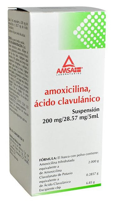 AMOXICILINA ACIDO CLAVULANICO SUSP. 200/28.57 MG. FCO. C/50 ML.