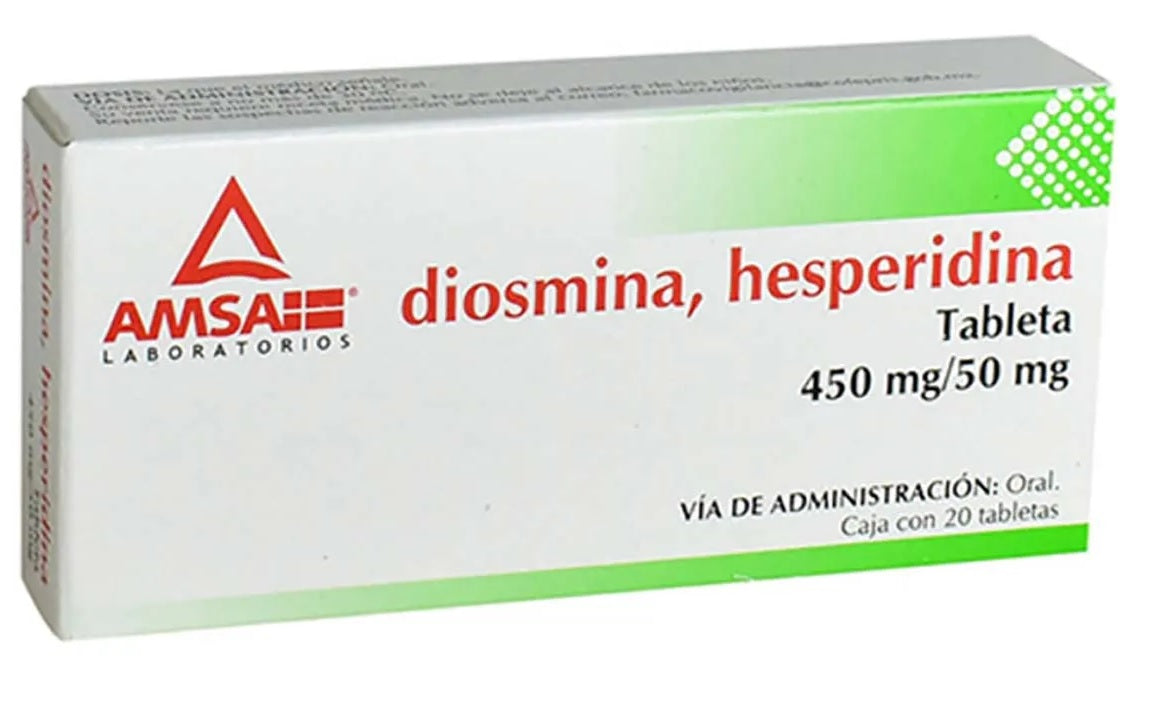 DIOSMINA, HESPERIDINA TAB. 450/50 MG. CAJA C/20