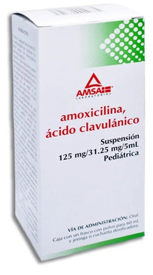 AMOXICILINA ACIDO CLAVULANICO SUSP. PEDIAT. 125/31.25 MG. FCO. C/60 ML.