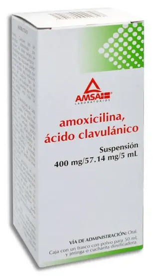 AMOXICILINA ACIDO CLAVULANICO SUSP. 400/57.14 MG. FCO. C/50 ML.