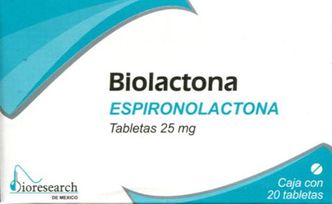 BIOLACTONA TAB. 25 MG. CAJA C/20