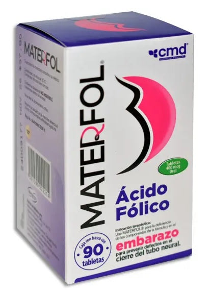 MATERFOL COMPR. 400 MCG. CAJA C/FCO. C/90