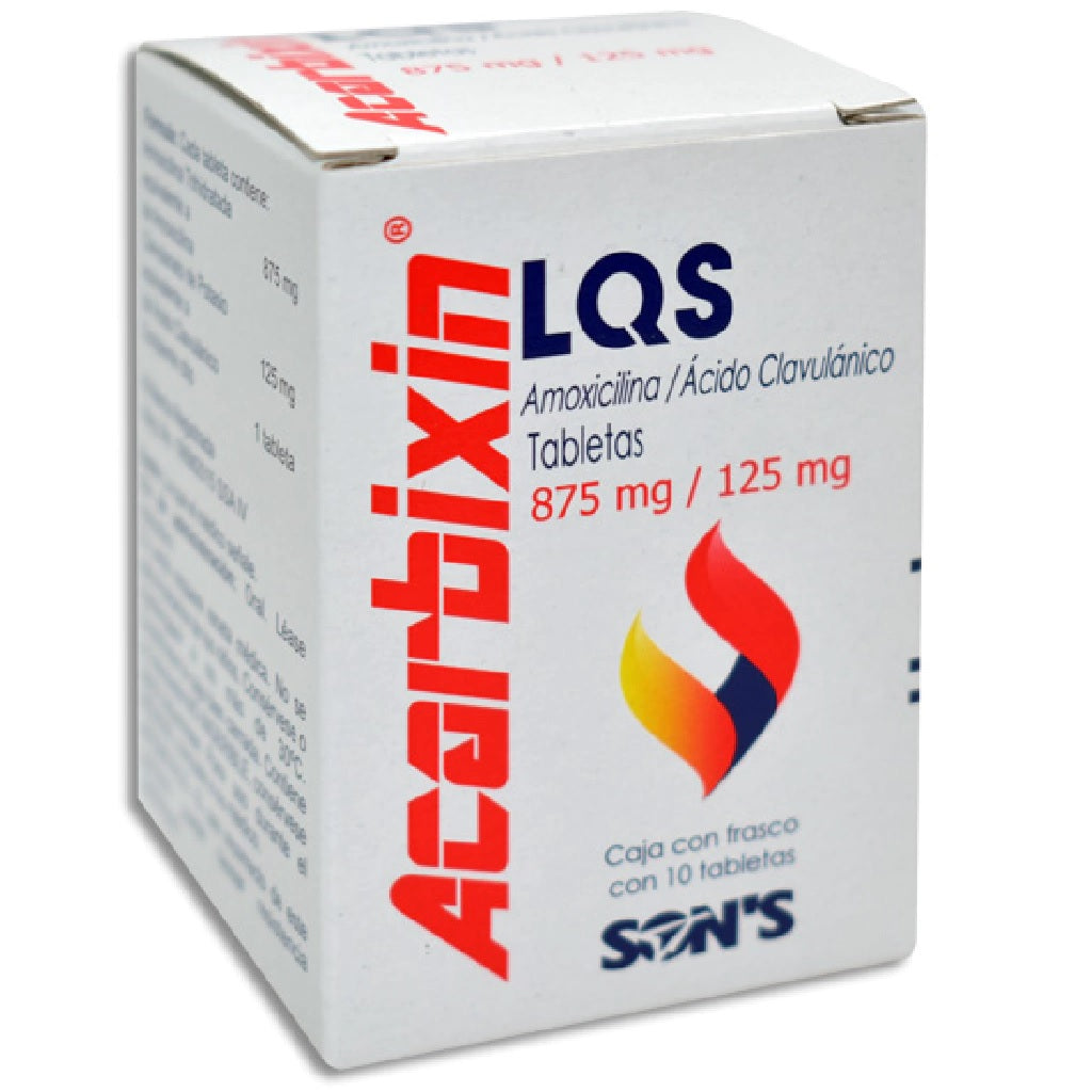 ACARBIXIN LQS TAB. 875/125 MG. CAJA C/FCO. C/10