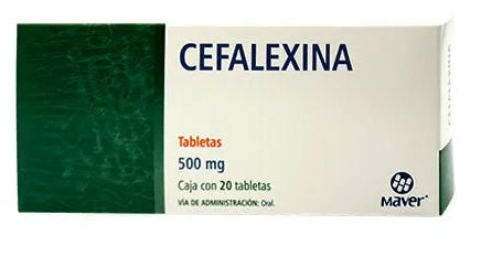 CEFALEXINA TAB. 500 MG. CAJA C/20