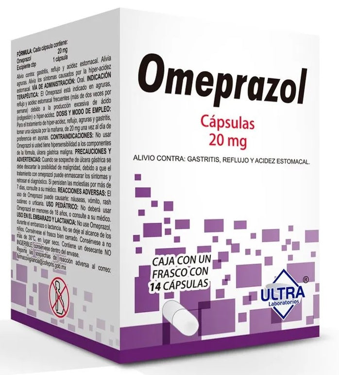 OMEPRAZOL CAP. 20 MG. CAJA C/FCO. C/14