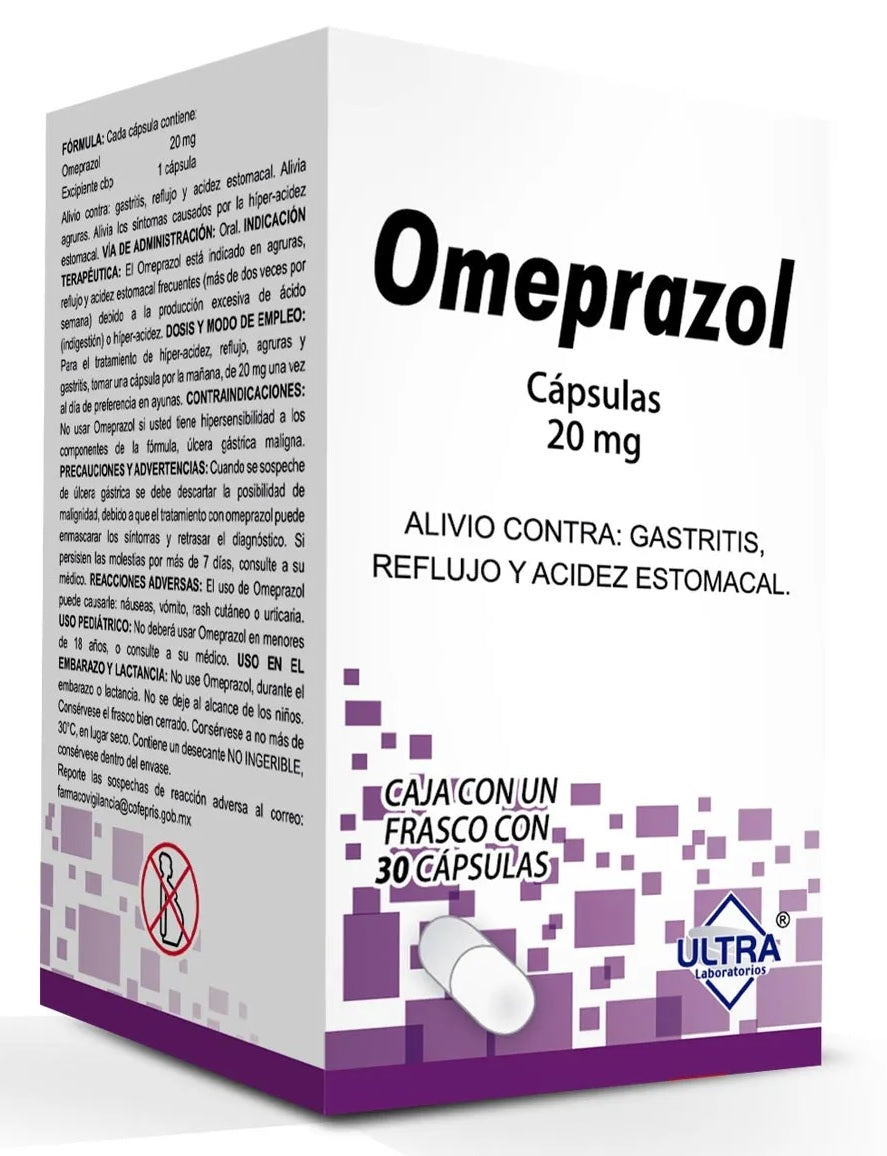 OMEPRAZOL CAP. 20 MG. CAJA C/FCO. C/30