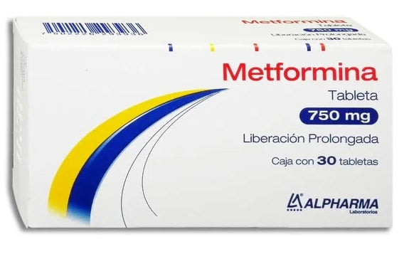 METFORMINA TAB. L.P. 750 MG. CAJA C/30