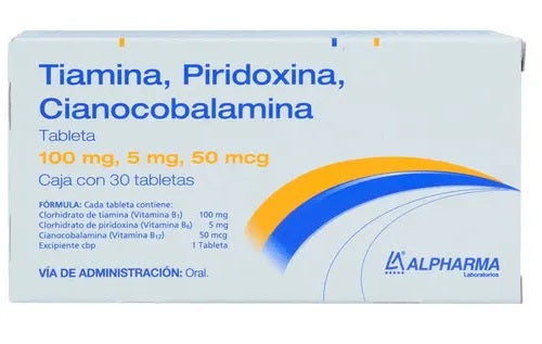 COMPLEJO B TAB. 100/5/MG./50 MCG. CAJA C/30