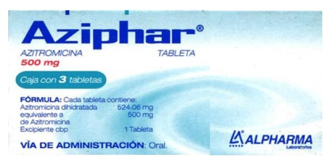 AZIPHAR TAB. 500 MG. CAJA C/3