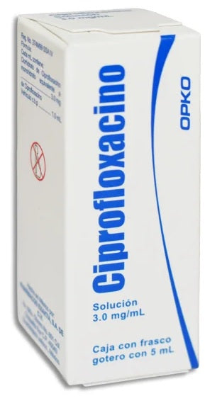 CIPROFLOXACINO SOL. OFTALMICA 3 MG./ML. FCO. GOTERO C/5 ML.