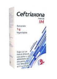 CEFTRIAXONA INY. 1G. I.M. CAJA C/FCO. AMP. C/PVO. Y AMP. C/3.5 ML.